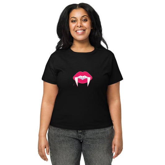 Women’s high-waisted t-shirt Lipstick Vampire